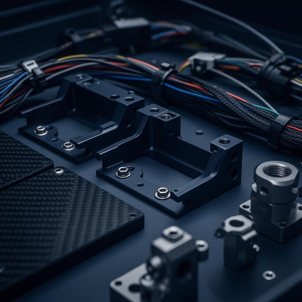 Aerospace brackets, wiring and composite panels