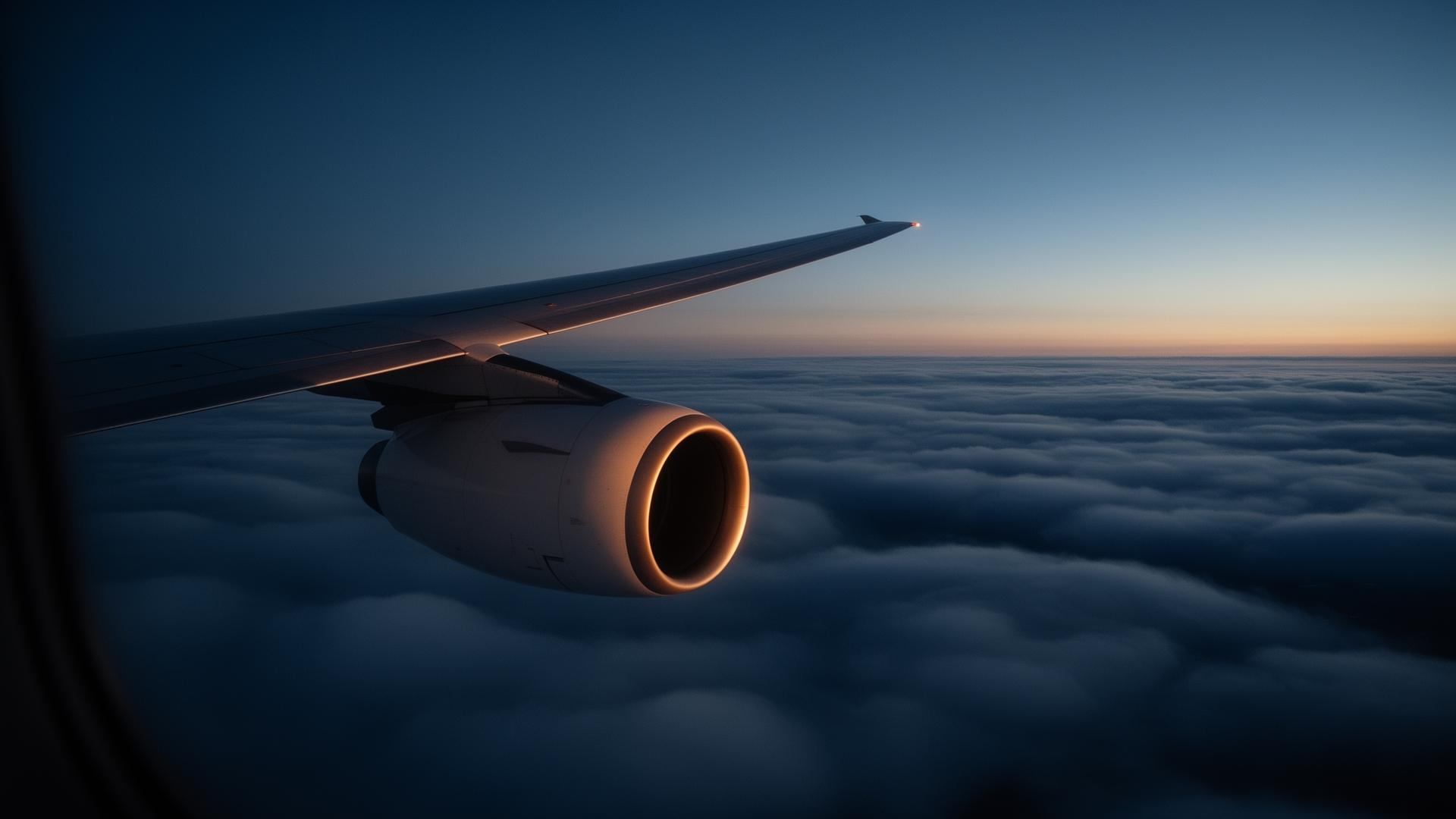 Aircraft wing in flight
